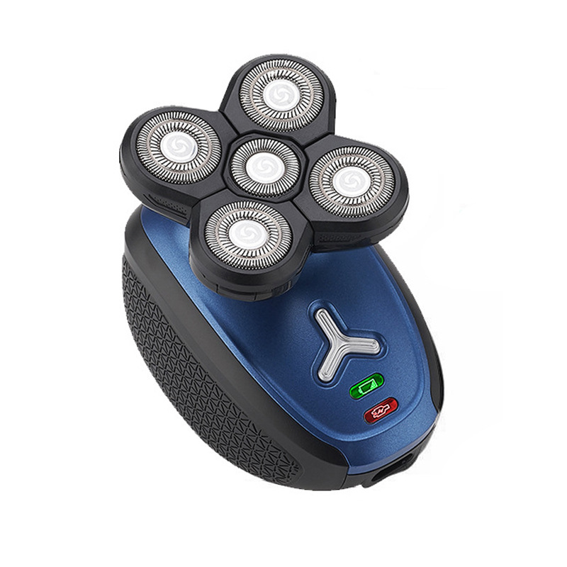 Original design new explosive popular men's multi-function razor USB rechargeable five-blade head push white push light razor_voghion.com