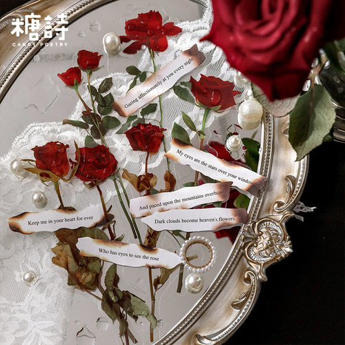 Sugar Poetry Sticker Pack Plants and Poetry Series INS Flower Handbook DIY Material Decorative Stickers 12 pieces in 8 styles