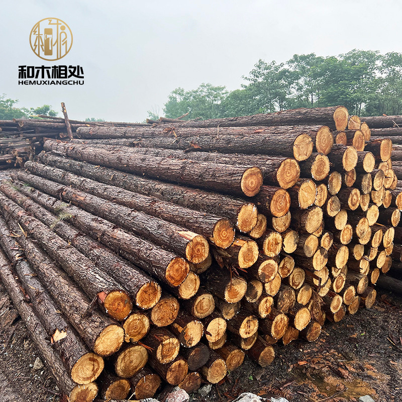 Cedar Wood Logs, Solid Wood Logs, Wooden Stakes, Small Poles, Round Wooden Columns, Cedar Garden Pillars, Cedar Wood Stakes, Wuhan