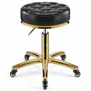 ✅ Beauty Stool Barber Shop Chair Rotating Lift Round Stool Hair Salon Large Work Stool Pulley Stainless Steel Hair Cutting Stool
