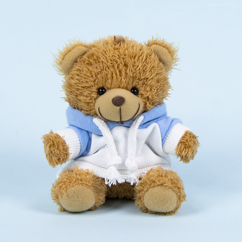 Lindo osito llavero colgante regalo creativo muñecas de peluche vestidas osito de peluche colgante de mochilas escolares para parejas