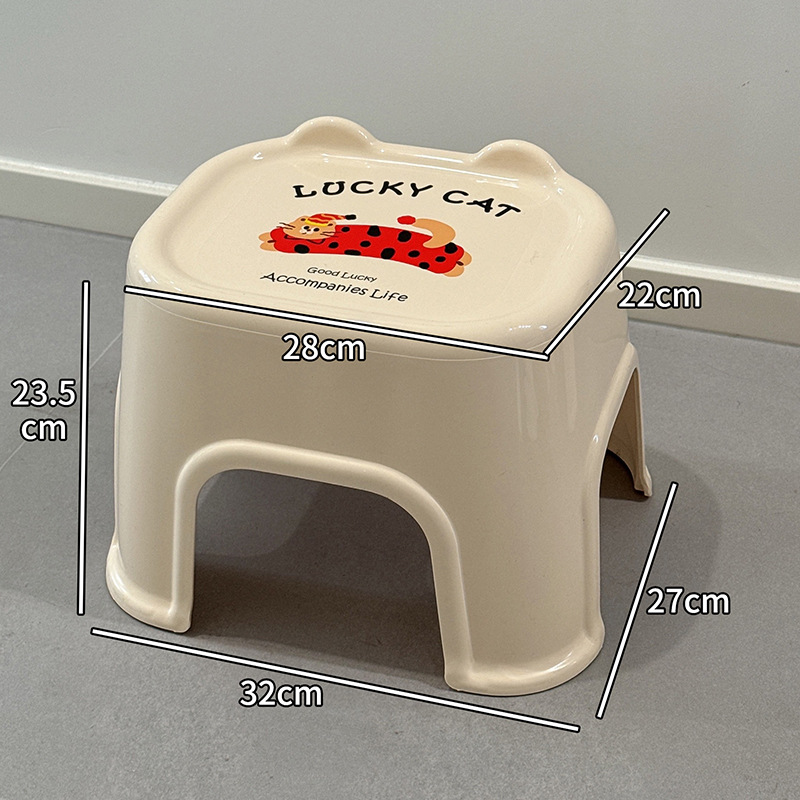 Taburete pequeño grueso antideslizante, banco de plástico para niños, silla para adultos, taburete de pie, taburete bajo para el hogar, taburete de goma de pie de dibujos animados