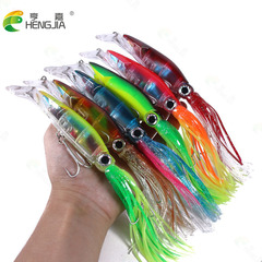 HENGJIA popular fake bait big octopus 14cm40g sea fishing long range beard squid bionic lure