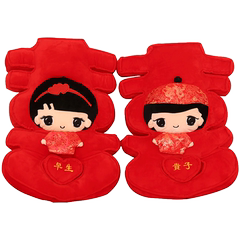 結婚用品壓床娃娃一對結婚禮物毛絨婚床公仔早生貴子婚房裝飾王金