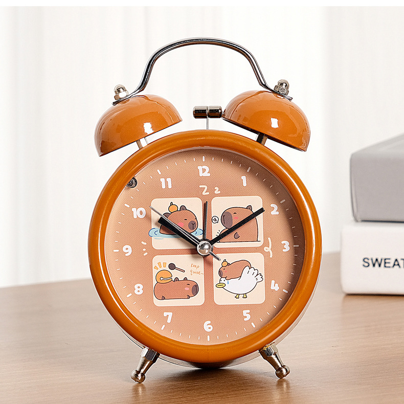 Capibara dibujos animados reloj de cama dormitorio lámpara de noche pequeña alarma digital adorable niño despertar artefacto mágico