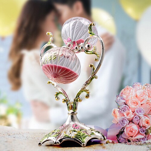 European heart-shaped hourglass timer ornaments home decoration crafts couple love gift gift quicksand ornaments