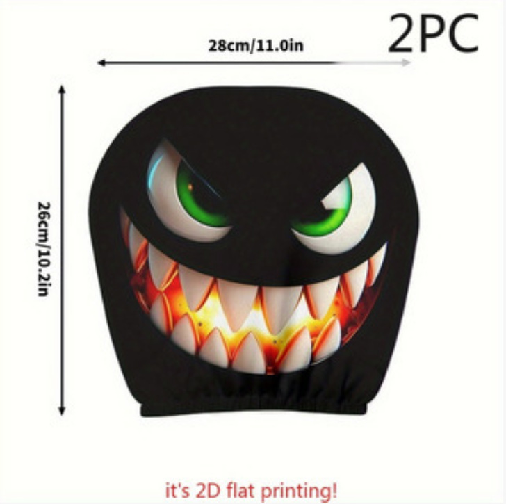 Polyester Fabric Car Headrest Cover with Funny Print, "Laugh Until Your Stomach Hurts" Design, Universal for Car Interiors, Does Not Shrink in All Seasons