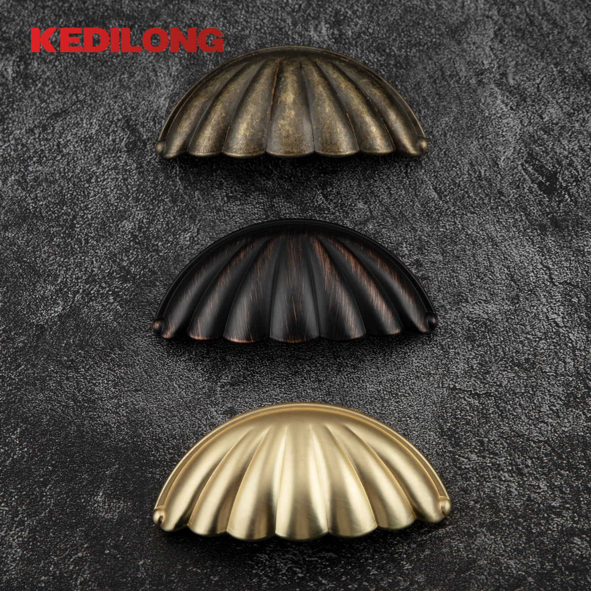 Nuevo estilo chino Shell tres colores gabinete puerta armario manija antiguo pecho de cajones Ming y Qing manejar chino Retro