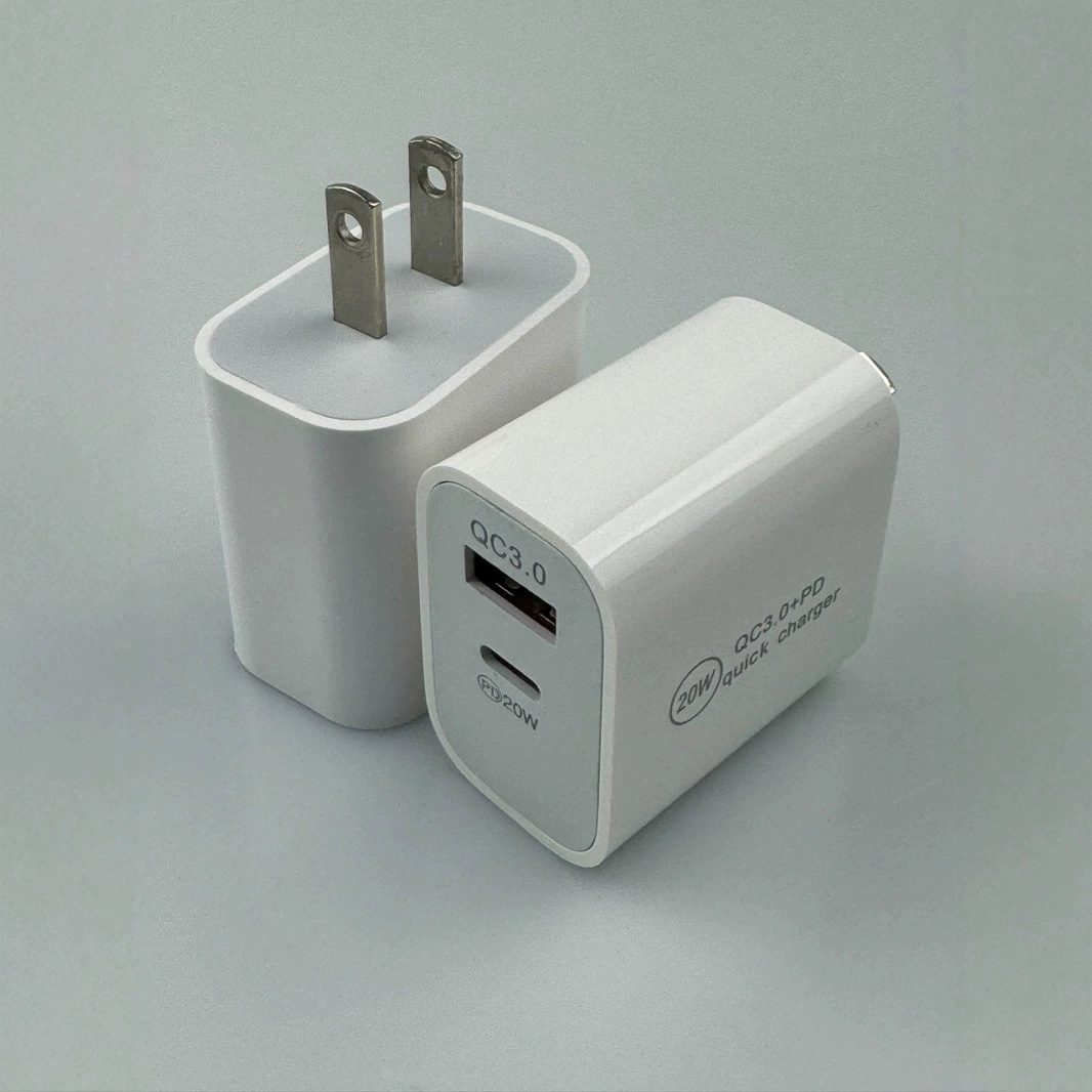 QC3.0 быстрое зарядное устройство, европейская вилка PD20W, двойной порт 3A+PD, американский и европейский стандарты быстрой зарядки