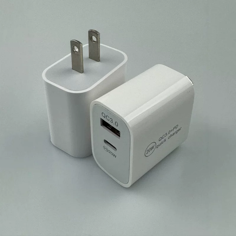 QC3.0 быстрое зарядное устройство, европейская вилка PD20W, двойной порт 3A+PD, американский и европейский стандарты быстрой зарядки