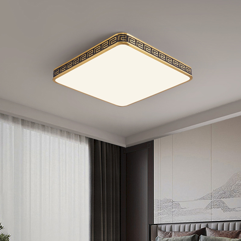 Luz de techo de la sala de estar nuevo estilo chino de cobre de alto nivel estilo chino simple atmósfera dormitorio sala de estudio luz principal 667L