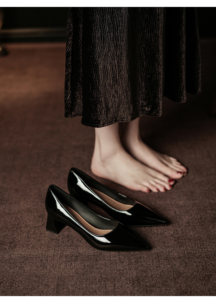 5001B Elegante High Heels für den Berufsalltag, weiche Sohle, Lederschuhe, Blockabsatz, für Damen_voghion.com