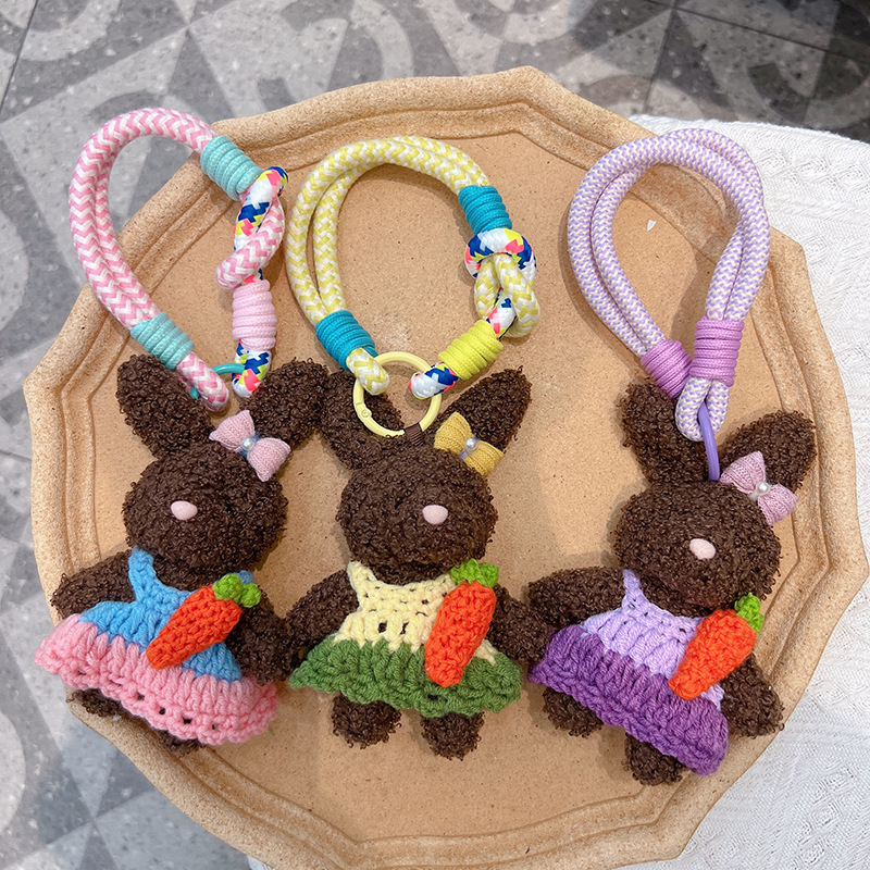 1 Piece Cartoon Style Cute Rabbit Plush Unisex Bag Pendant Keychain display picture 1