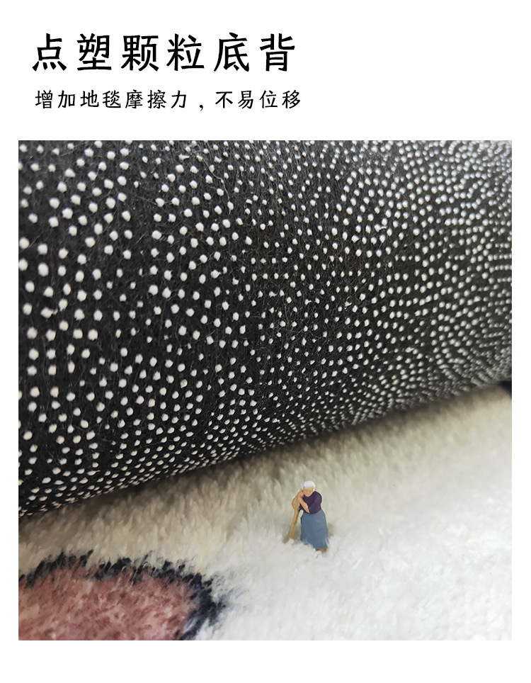 Cross-border American-style bow imitation cashmere plush home mat soft absorbent easy to take care of bedroom bedside mat