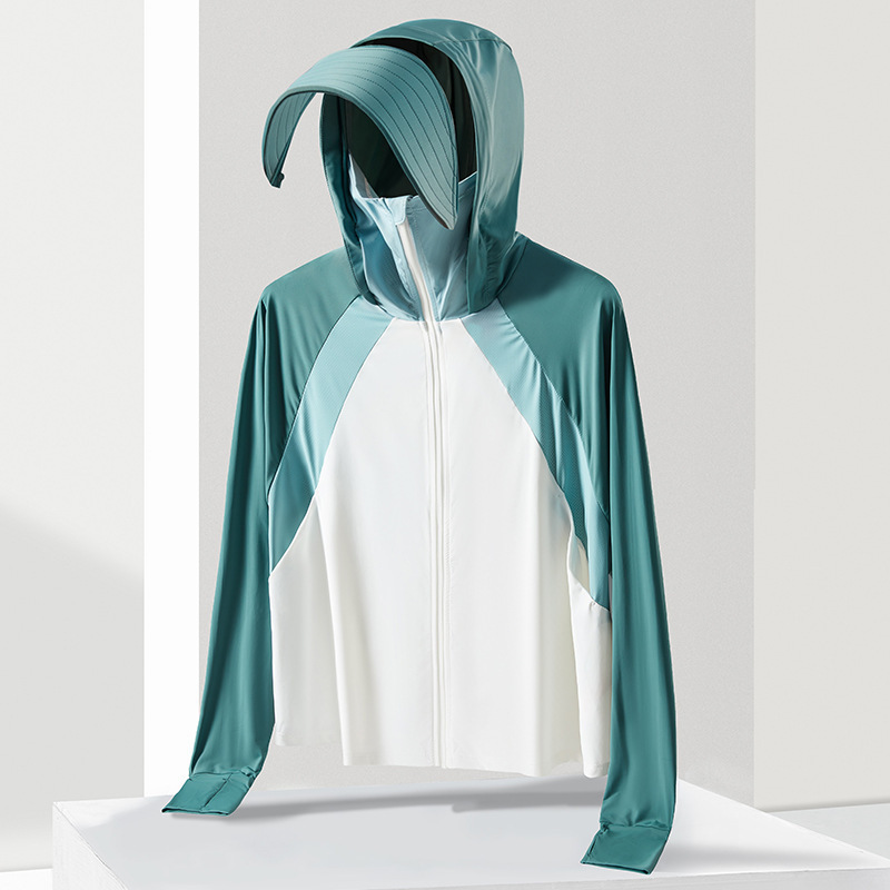 Ropa de protección solar ventilada desmontable gran gorra anti-UV delgada camiseta de protección solar de verano 1888