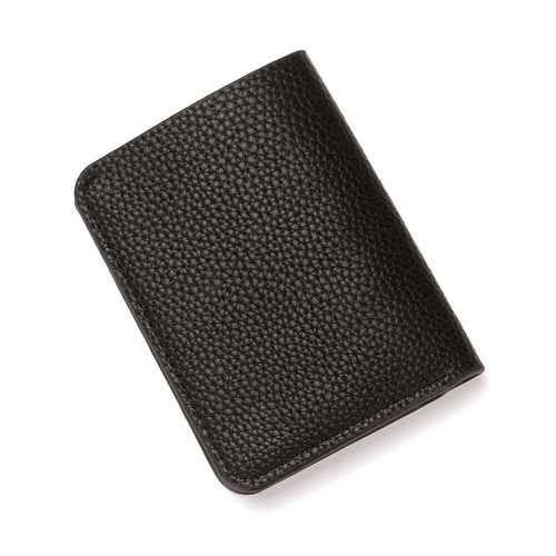  New PU Men's Short Wallet ID Card Holder Litchi Pattern Portable Large Banknote Driver's License Card Holder Wholesale