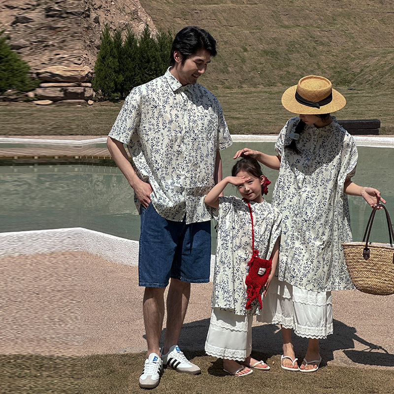 Ins-Style Mid-Length Floral Shirt Dress for Mother and Daughter, New Summer Fashion, Artistic and Fresh Parent-Child Outfit, Internet Celebrity Hot Item Ins-Style Mid-Length Floral Shirt Dress for Mother and Daughter, New Summer Fashion, Artistic and Fresh Parent-Child Outfit, Internet Celebrity Hot Item