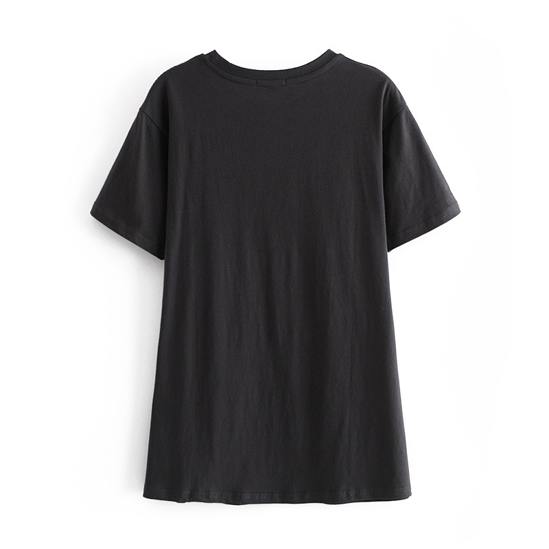 round neck short sleeve statue print T-shirt NSAM32411