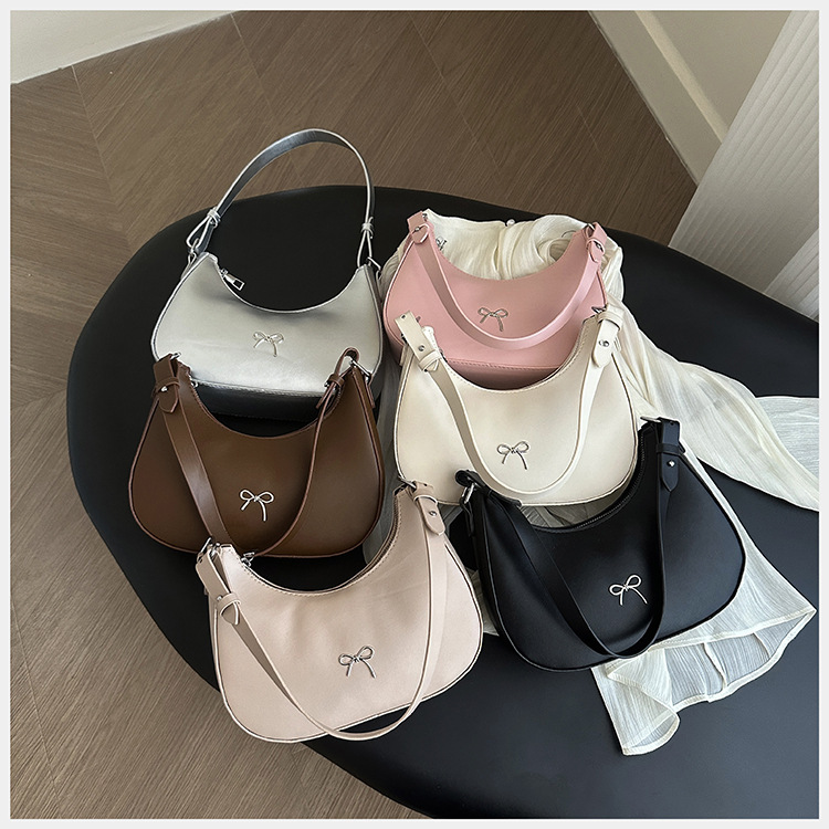 450g Weight Nylon Lining Material Zipper Closure Type Single Shoulder Strap Strap Type Shoulder Bag Bags Type Daily Occasion Pu Leather Material Solid Color, Bow Knot Pattern All Seasons Season Women's Gender Sewing Thread Design Streetwear Style Square Shape Large Size Women's Large Pu Leather Solid Color Bow Knot Streetwear Square Zipper Shoulder Bag 19