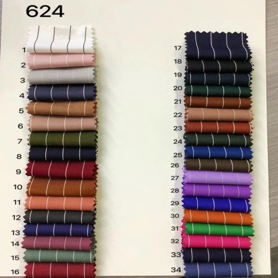 Factory spot polyester rayon striped fabric fiber twill shirt suit fabric 1.5 -1cm stripes