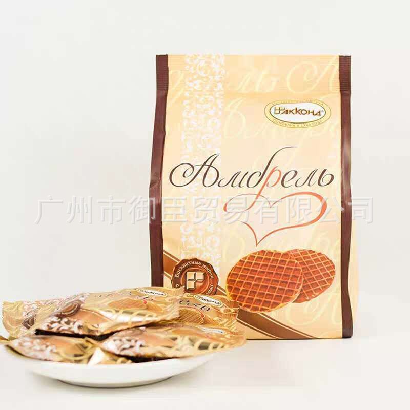 俄罗斯阿孔特拉丝饼干安布列利蜂蜜夹心瓦夫华夫饼休闲零食202g