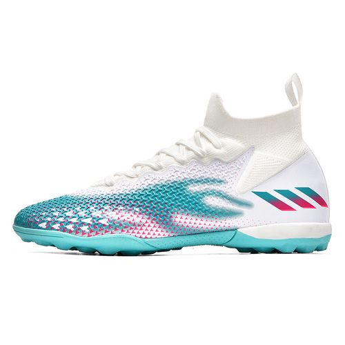 New high-top football shoes, long spikes, seamless flying woven broken spikes, training shoes, men's soccer shoes