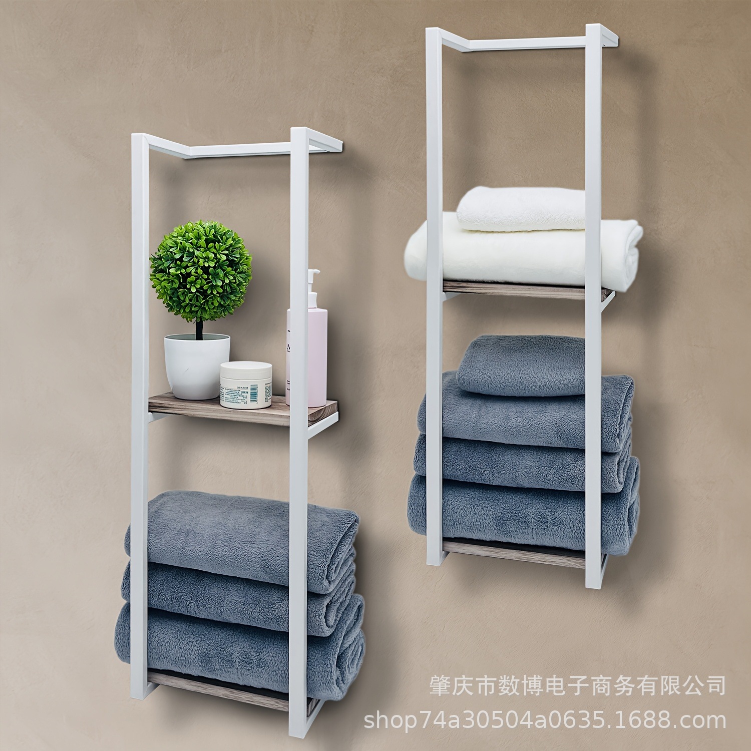 厳選されたソース国境を越えたトイレの多機能物品装飾棚壁掛け式浴室タオル棚鉄芸分解棚