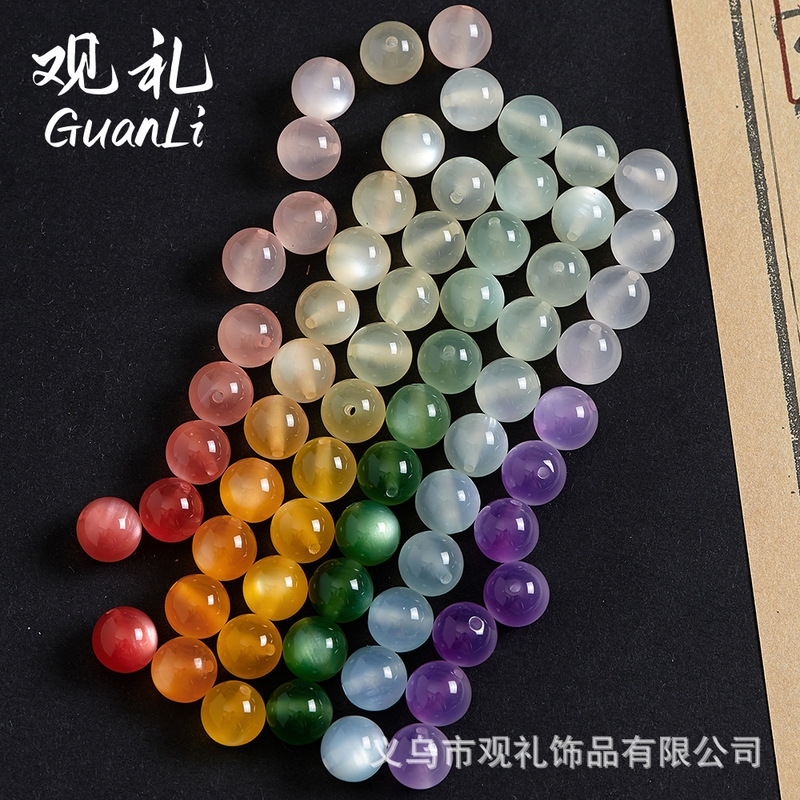 10mm单色感光变色猫眼树脂珠手工diy手链手串珠散珠子抖音直播款|undefined