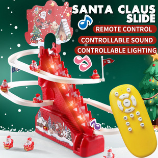 Christmas gift 3-6 years old electric toy with remote control early education music sound and light Santa Claus climbing stairs