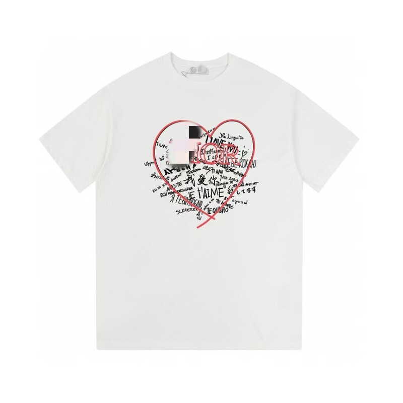 クロスボーダー 25ssCD ホームファッションブランド春夏新作落書きペイントレタープリントユニセックス純綿半袖Tシャツ|undefined