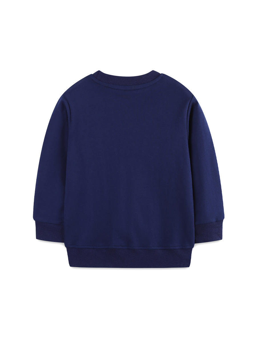 AostaBetty Suéter para niños de estilo europeo y americano Toalla de dibujos animados sudadera bordada para niños suéter de algodón de punto con cuello redondo