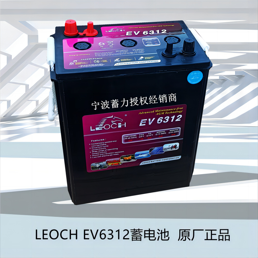 EV6312蓄电池LEOCH理士扫地机免维护代替J305P曲臂式作业平台电瓶