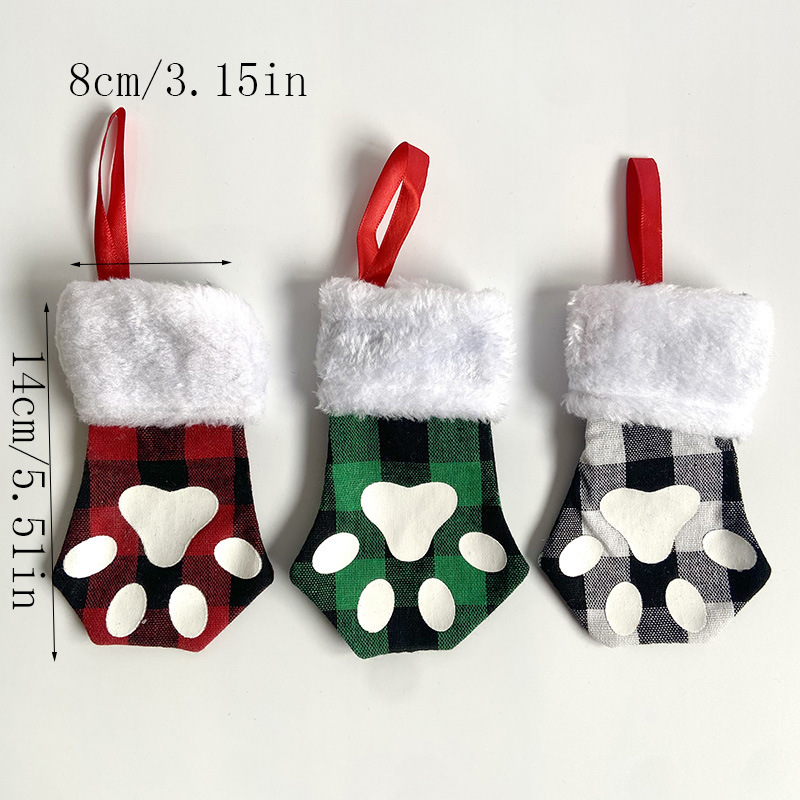 国境を越えた新しいクリスマス装飾犬の足のカトラリーセットクリスマスギフトバッグレストランデスクトップキッチン用品装飾卸売|undefined