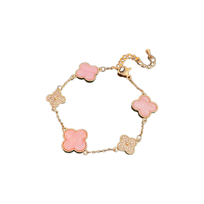 Oro real electrochapado circón Rosa fritillary flor pulsera elegante todo-fósforo pulsera luz lujo de alta calidad pulsera para las mujeres al por mayor
