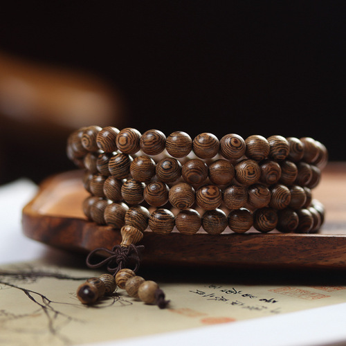 Supplier offers old material rosewood bracelet Buddhist beads prayer beads 108 pieces retro style men women's necklace gift