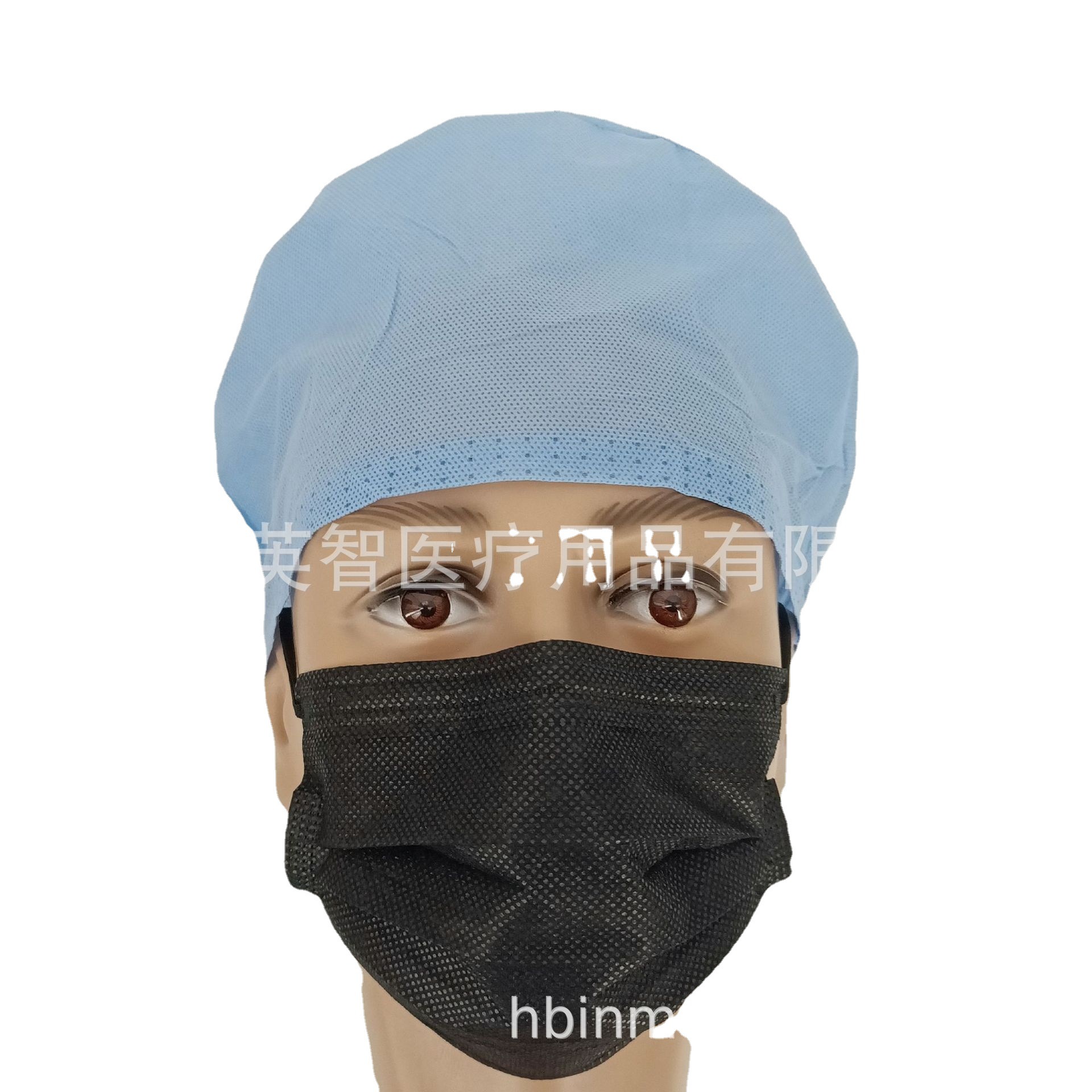 三层平面口罩 黑色黑底90bfe熔喷布Type IIR欧盟CE白名单工厂直销
