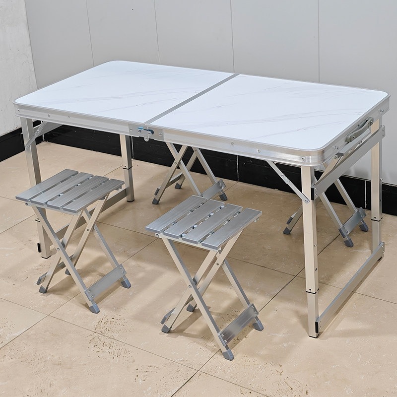 Mesa y silla plegables al aire libre aleación de aluminio portátil mercado nocturno tabla de empuje tabla de exhibición de venta simple acampada mesa de picnic image 17