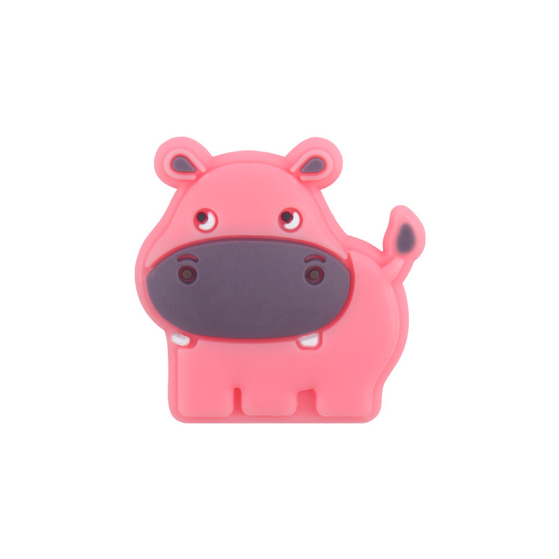 Bebé suministros de dibujos animados animal hipopótamo mordedor creativo DIY bebé molar cadena de pezón cadena anti-caída accesorios pequeños