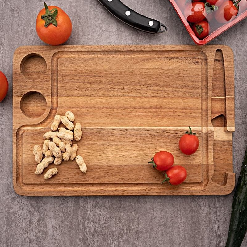 Tabla de cortar de madera tabla de cortar del hogar tabla de cortar multifuncional tabla de rodar queso tablero fruta postre desayuno bandeja de madera