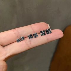 歐美跨境氣質簡約四爪鑲嵌水鑽耳釘3對裝超閃鋯石套裝小巧小耳釘