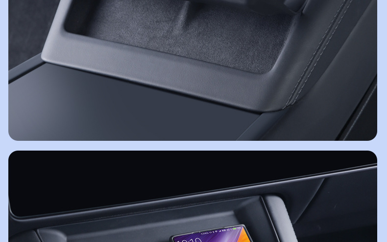 Suitable for Tesla Model 3/Y New Version Beam Model Center Console Wireless Charging Silicone Pad Full Coverage Protection Anti-Slip