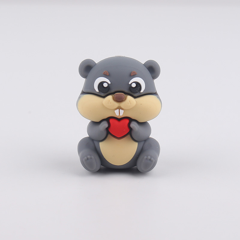 Nuevos productos para bebés de dibujos animados pequeña ardilla cuentas de mordedor bolígrafo de cuentas de bricolaje chupete molar para bebés cadena anti-caída