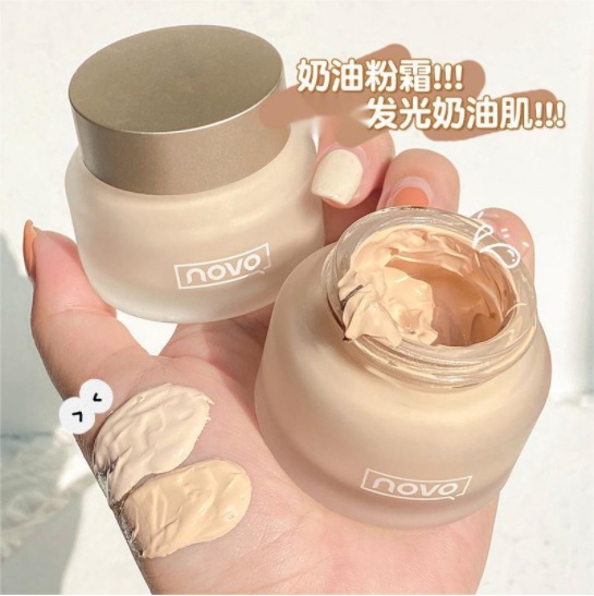 NOVO Luxury Soft Light Foundation Cream Waterproof Sweat-proof No Makeup Concealer Oil Control Moisturizing Student Party Parity Foundation Liquid