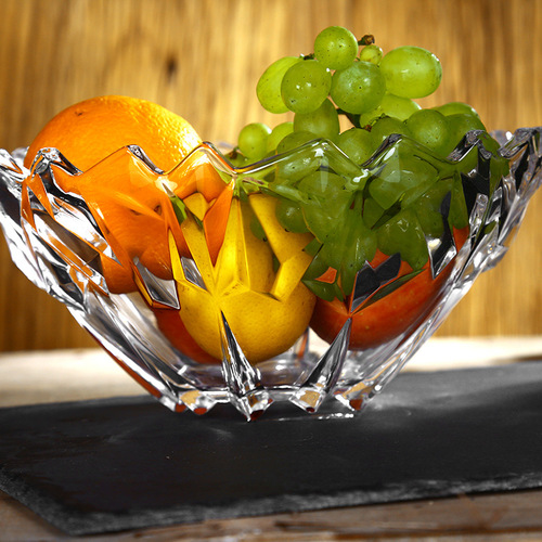 Creative modern Nordic large crystal glass fruit plate home living room coffee table fruit plate snack candy plate fruit bowl