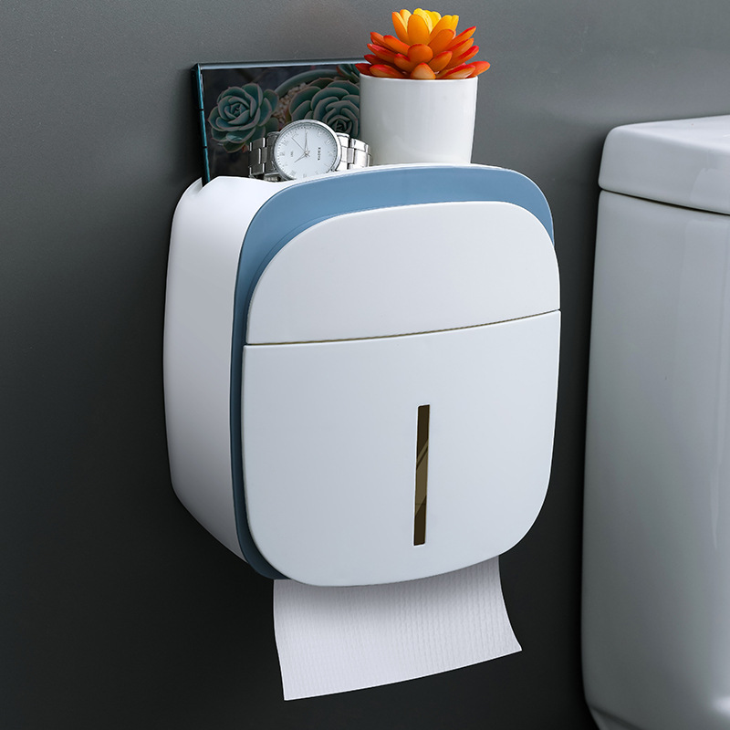 Caja de toallas de papel de doble capa tipo pared de gran capacidad con cajón de papel de extracción de papel de baño multifuncional impermeable
