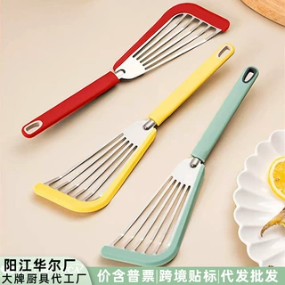 现货新品硅胶煎铲煎鱼铲蝴蝶铲硅胶不锈钢漏铲牛扒炒菜铲子耐高温