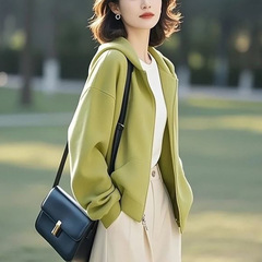 妈妈宽松小个子开衫卫衣女2025春秋新款时尚休闲大码秋装洋气外套