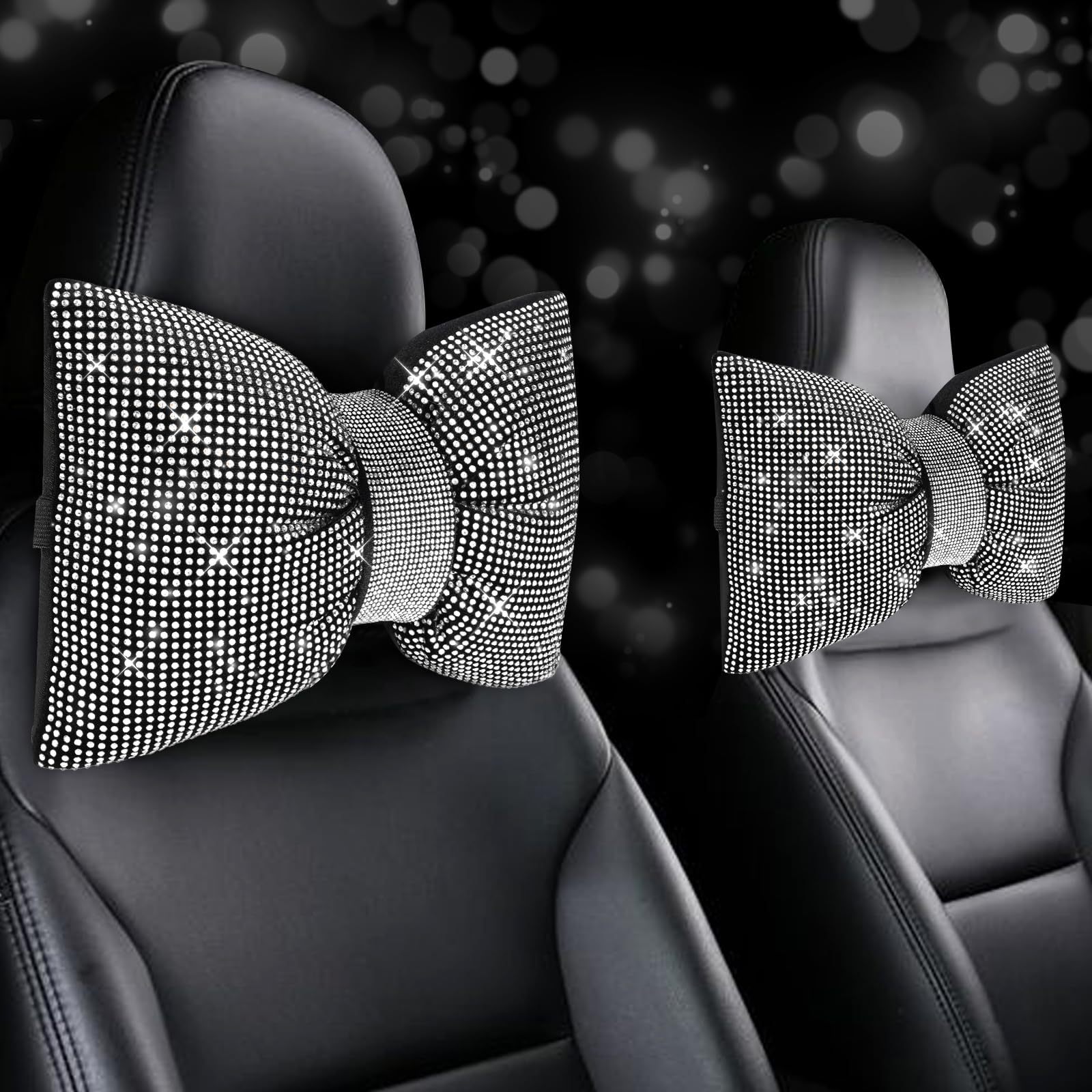 Cross-Border Foreign Trade Wholesale Car Neck Pillow Cushion Pillow Women's Multi-Color Diamond-Encrusted Car Headrest