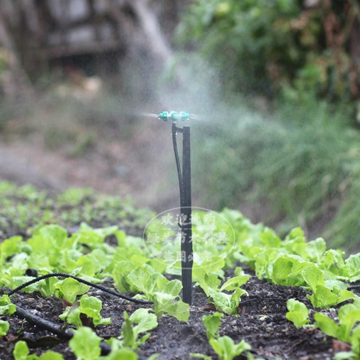 6mm desmontable cruz verde atomización micro pulverizador cuatro salidas invernadero granja pulverización de enfriamiento desinfección humidificación