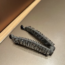 韩版水晶香蕉夹竖夹高级感百搭马尾发饰黑色发夹女后脑勺夹子头饰